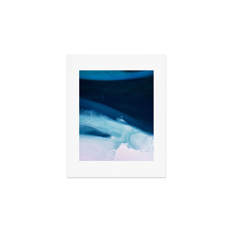 Believe: a minimal, abstract painting in white and blue by Alyssa Hamilton Art  Art Print Gallery Image 1
