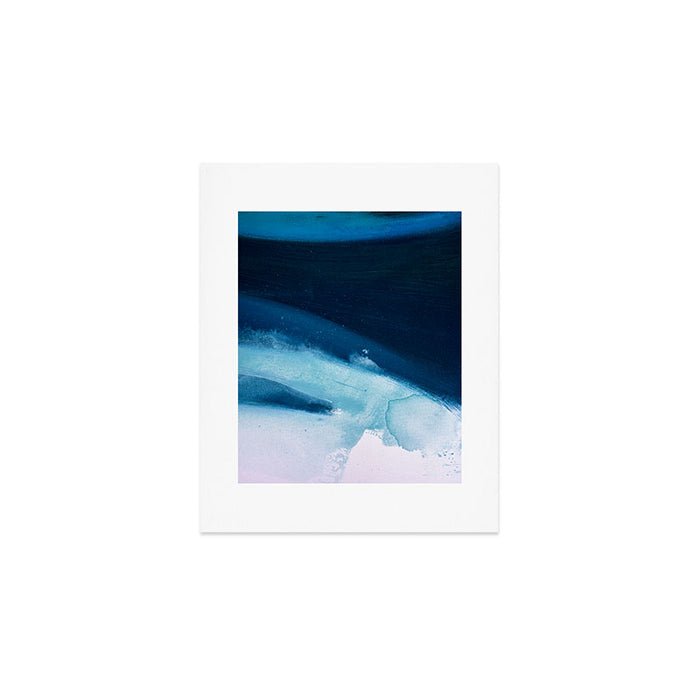 Believe: a minimal, abstract painting in white and blue by Alyssa Hamilton Art  Art Print Gallery Image 1