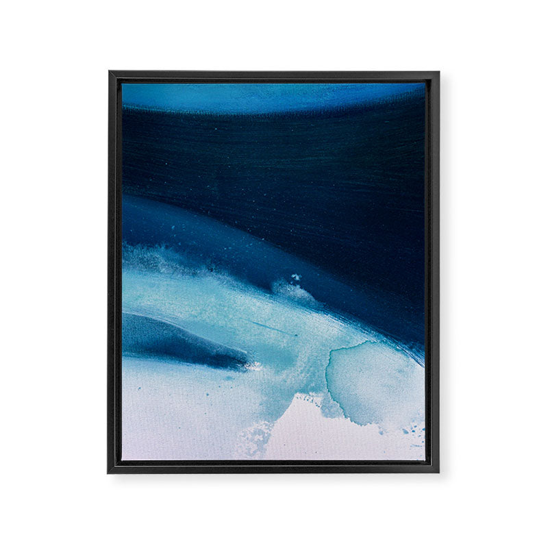 Believe: a minimal, abstract painting in white and blue by Alyssa Hamilton Art  Framed Canvas Print Gallery Image 6