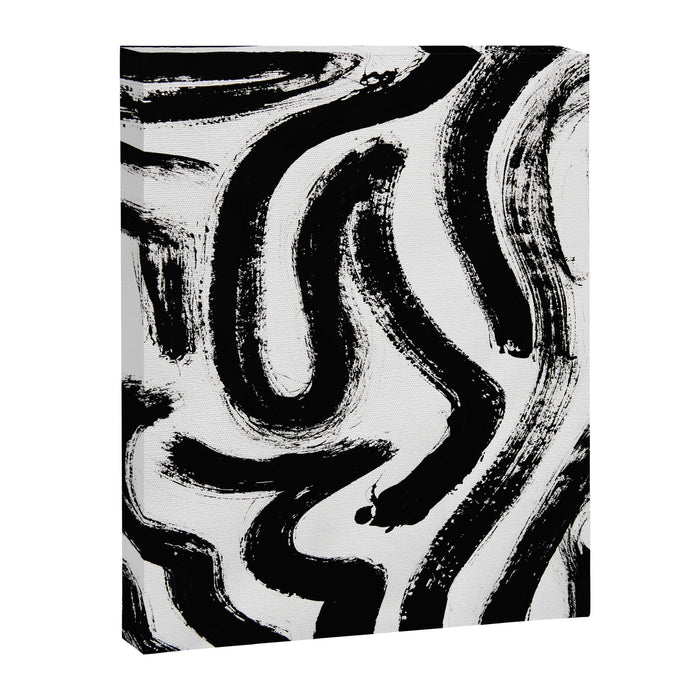 Black and White Abstract Pattern 1: A minimal black and white pattern by Alyssa Hamilton Art Canvas Print Gallery Image 1