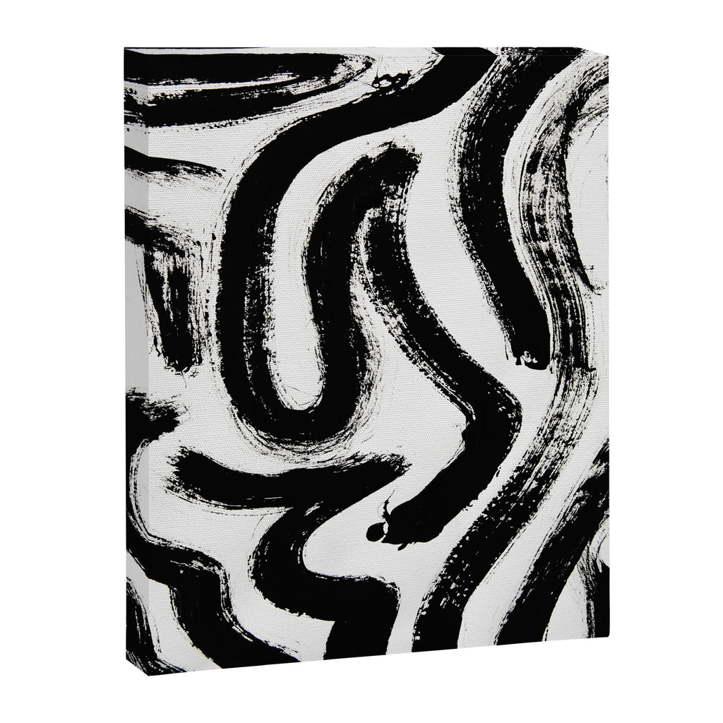 Black and White Abstract Pattern 1: A minimal black and white pattern by Alyssa Hamilton Art Canvas Print Gallery Image 6