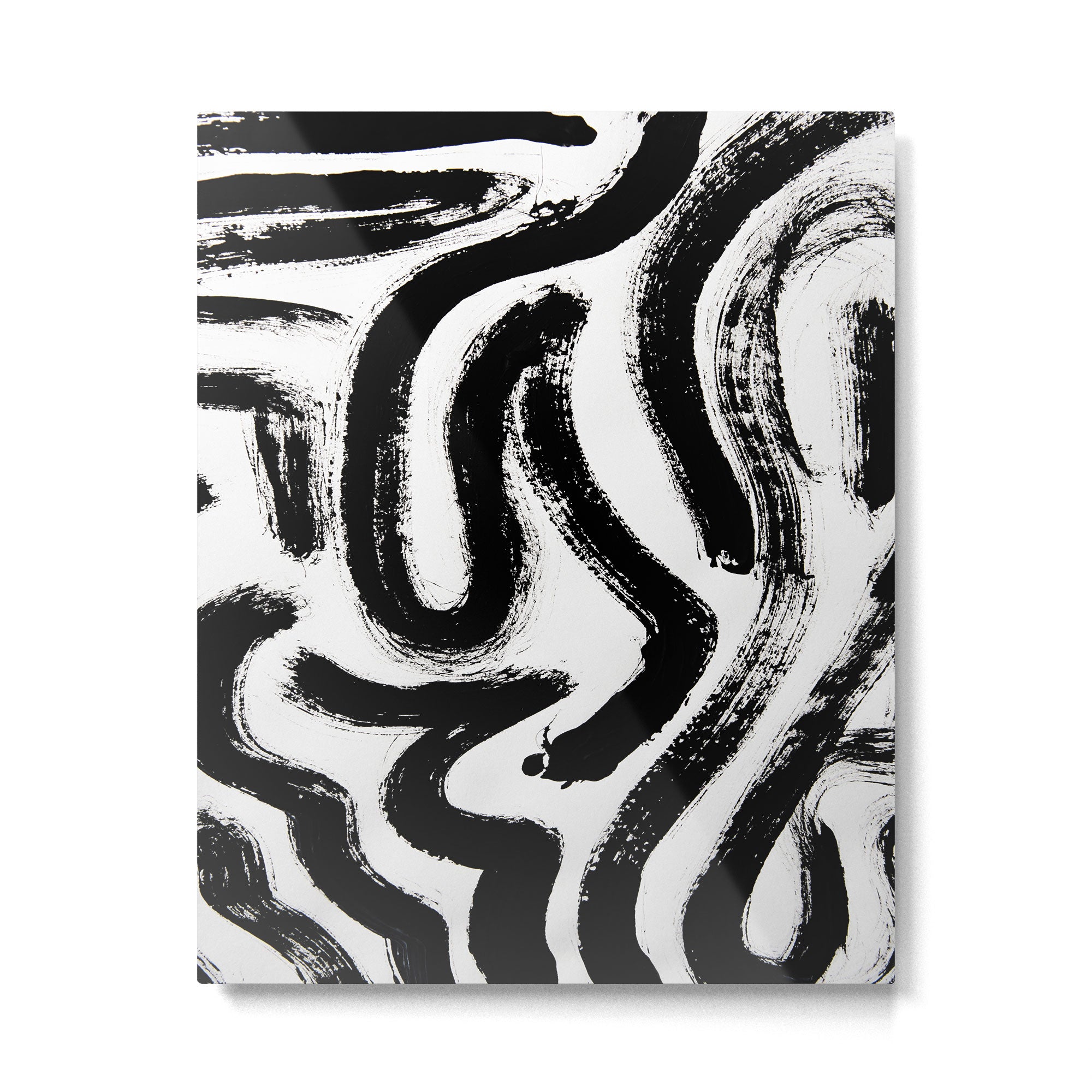 Black and White Abstract Pattern 1: A minimal black and white pattern by Alyssa Hamilton Art Metal Print Gallery Image 4