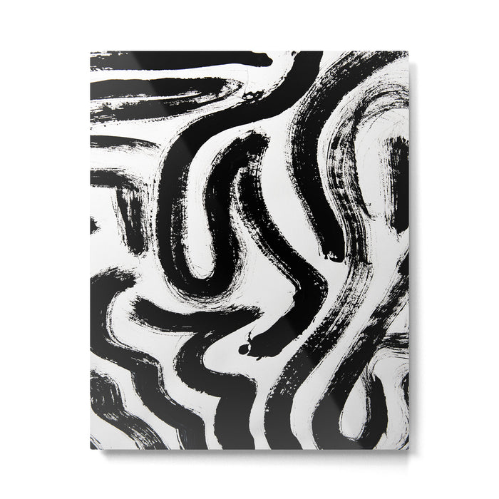 Black and White Abstract Pattern 1: A minimal black and white pattern by Alyssa Hamilton Art Metal Print Gallery Image 1