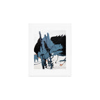 Black Diamond: A minimal, abstract mixed-media piece in black and blue by Alyssa Hamilton Art Art Print Gallery Image 1