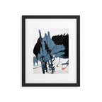 Black Diamond: A minimal, abstract mixed-media piece in black and blue by Alyssa Hamilton Art Framed Art Print Gallery Image 5