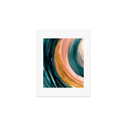 Breathe: a vibrant bold abstract piece in greens, ochre, and pink Art Print Gallery Image 1