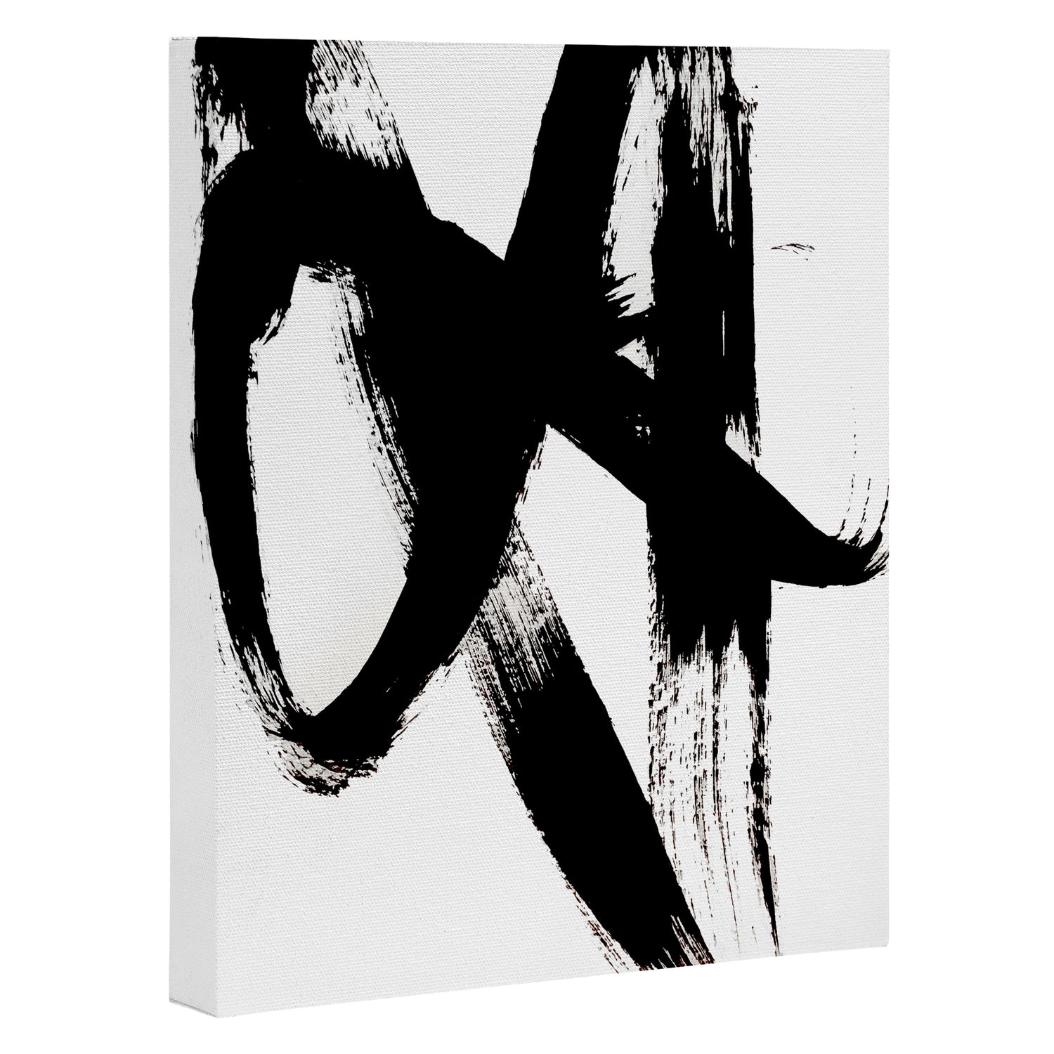 Brushstroke 2 - simple black and white Canvas Print Gallery Image 3