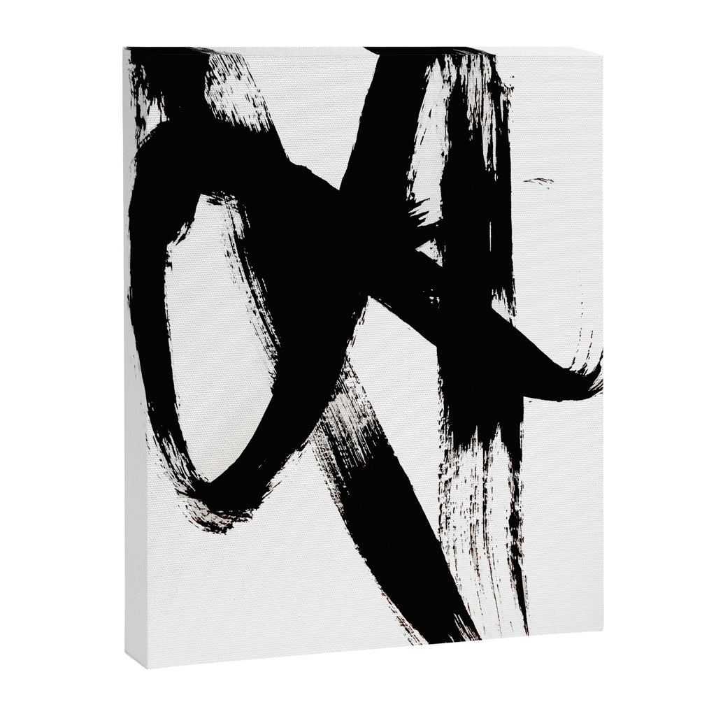 Brushstroke 2 - simple black and white Canvas Print Gallery Image 6