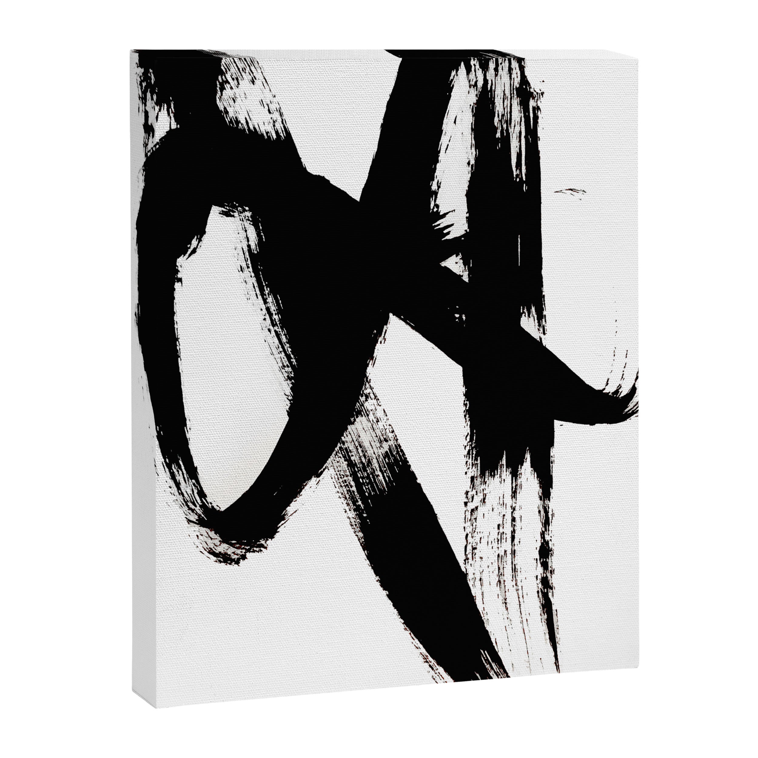 Brushstroke 2 - simple black and white Canvas Print Gallery Image 6