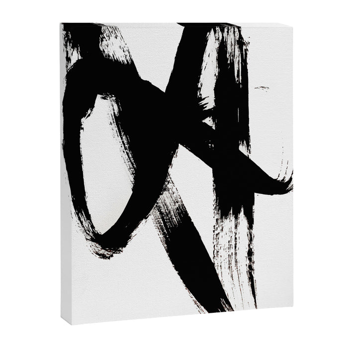 Brushstroke 2 - simple black and white Canvas Print Gallery Image 1