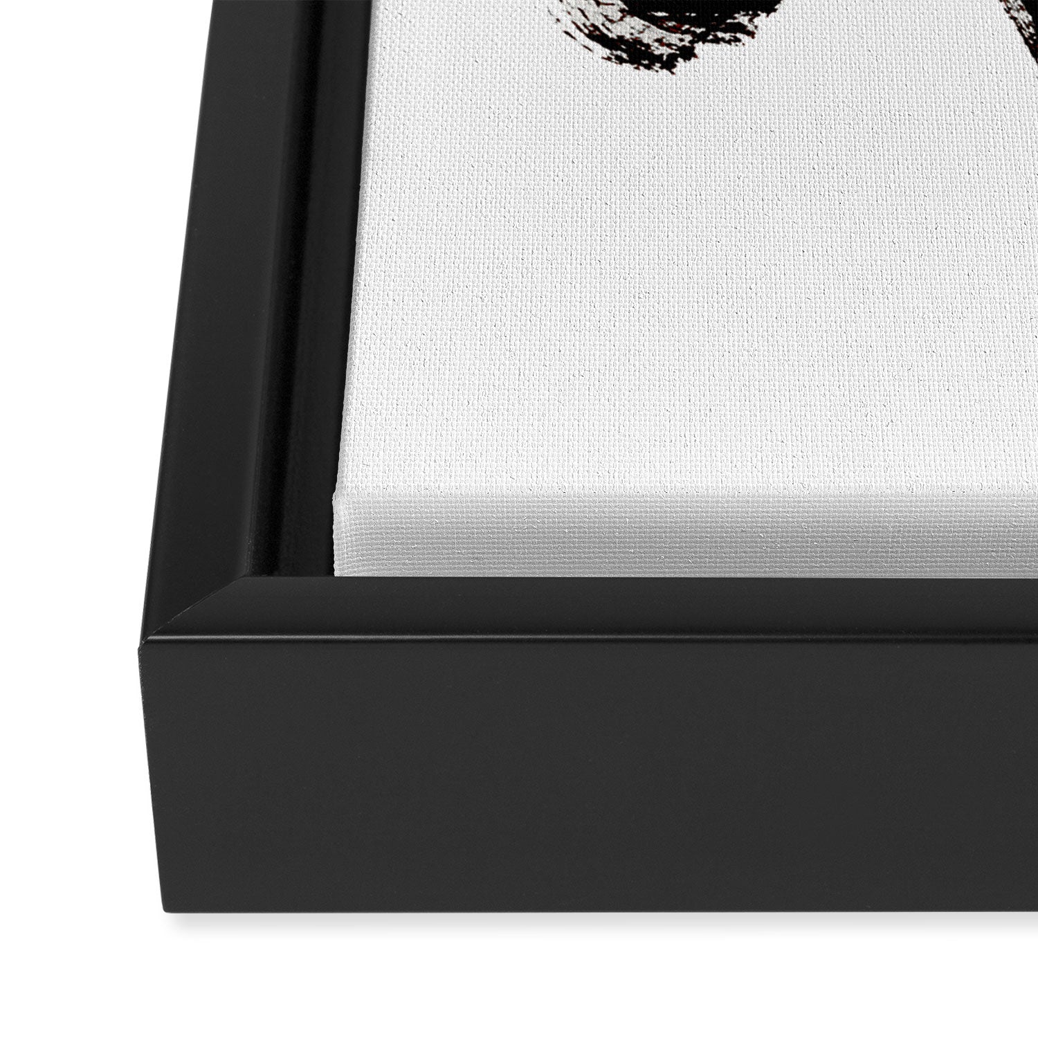 Brushstroke 2 - simple black and white Framed Canvas Print Gallery Image 3