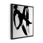 Brushstroke 2 - simple black and white Framed Canvas Print Gallery Image 2