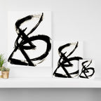 Brushstroke 3 - a simple black and white ink design Canvas Print Gallery Image 3