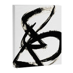 Brushstroke 3 - a simple black and white ink design Canvas Print Gallery Image 6