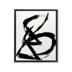 Brushstroke 3 - a simple black and white ink design Framed Canvas Print Gallery Image 3
