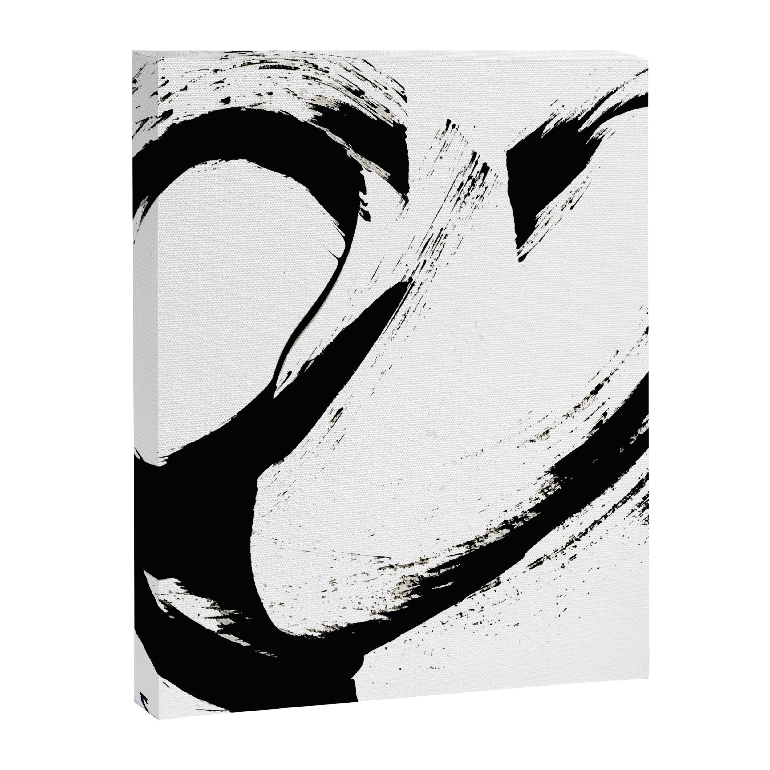 Brushstroke 6: a minimal, abstract, black and white piece Canvas Print Gallery Image 8