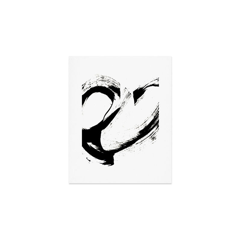 Brushstroke 6: a minimal, abstract, black and white piece Art Print Gallery Image 1