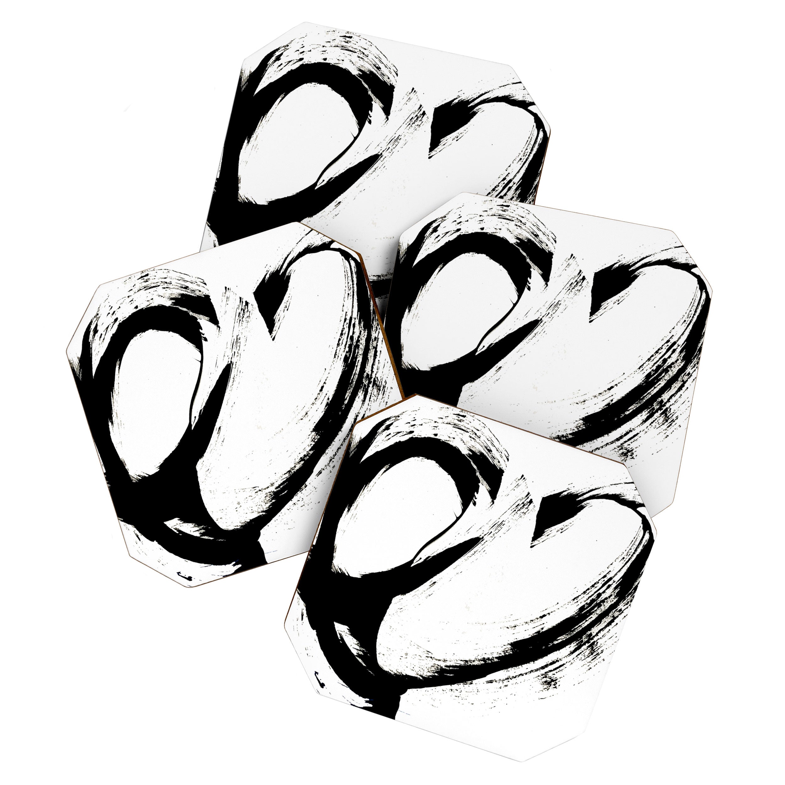 Brushstroke 6: a minimal, abstract, black and white piece Coaster Gallery Image 1