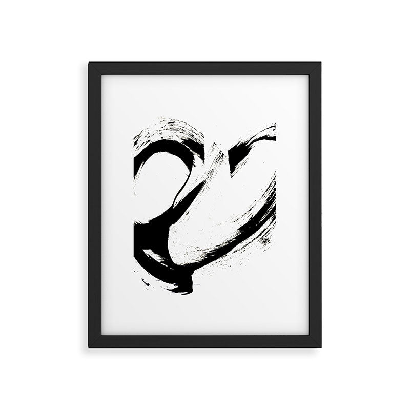 Brushstroke 6: a minimal, abstract, black and white piece Framed Art Print Gallery Image 4