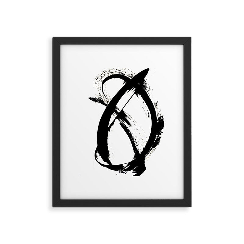 Brushstroke [7]: a minimal, abstract piece in black and white Framed Art Print Gallery Image 4
