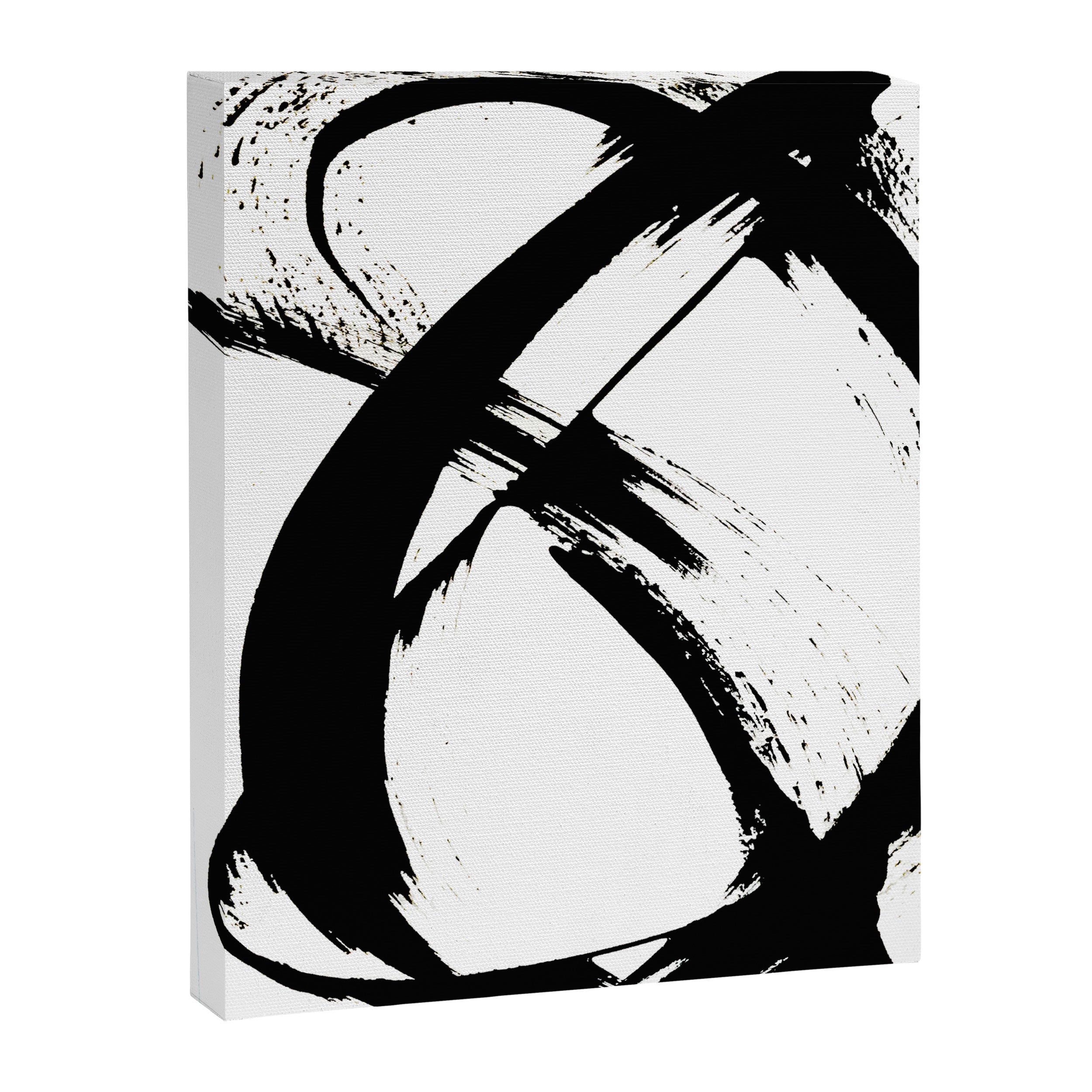 Brushstroke 7: a minimal, abstract, black and white piece Canvas Print Gallery Image 8