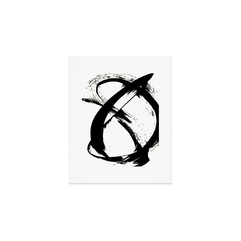 Brushstroke 7: a minimal, abstract, black and white piece Art Print Gallery Image 1