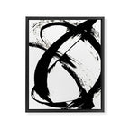 Brushstroke 7: a minimal, abstract, black and white piece Framed Canvas Print Gallery Image 8