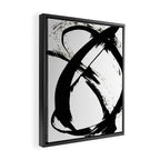 Brushstroke 7: a minimal, abstract, black and white piece Framed Canvas Print Gallery Image 2