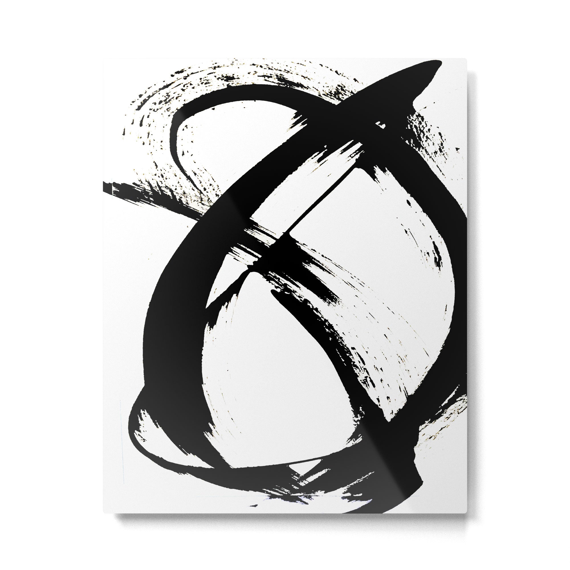 Brushstroke 7: a minimal, abstract, black and white piece Metal Print Gallery Image 6