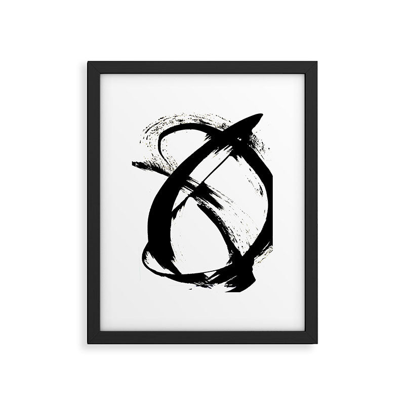 Brushstroke 7: a minimal, abstract, black and white piece Framed Art Print Gallery Image 4