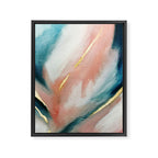 Celestial [3]: a minimal abstract mixed-media piece in Pink, Blue, and gold by Alyssa Hamilton Art Framed Canvas Print Gallery Image 6