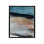 Dawn: a minimal abstract acrylic piece in pink, blues, yellow, and white Framed Canvas Print Gallery Image 8