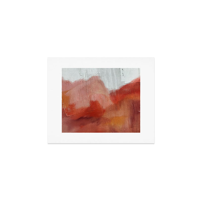Desert Journey [2]: a textured, abstract piece in pinks, reds, and white by Alyssa Hamilton Art Art Print Gallery Image 1