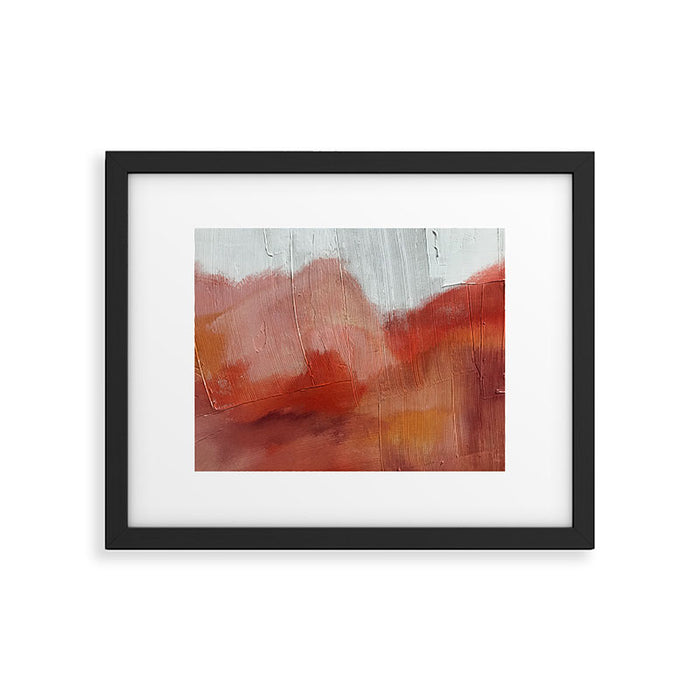 Desert Journey [2]: a textured, abstract piece in pinks, reds, and white by Alyssa Hamilton Art Framed Art Print Gallery Image 1