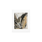 Drift [5]: a neutral abstract mixed media piece in black, white, gray, brown Art Print Gallery Image 1