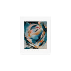 Drift 6: a bold mixed media piece in blues, brown, pink and red Art Print Gallery Image 1