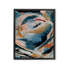 Drift 6: a bold mixed media piece in blues, brown, pink and red Framed Canvas Print Gallery Image 8