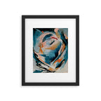 Drift 6: a bold mixed media piece in blues, brown, pink and red Framed Art Print Gallery Image 4