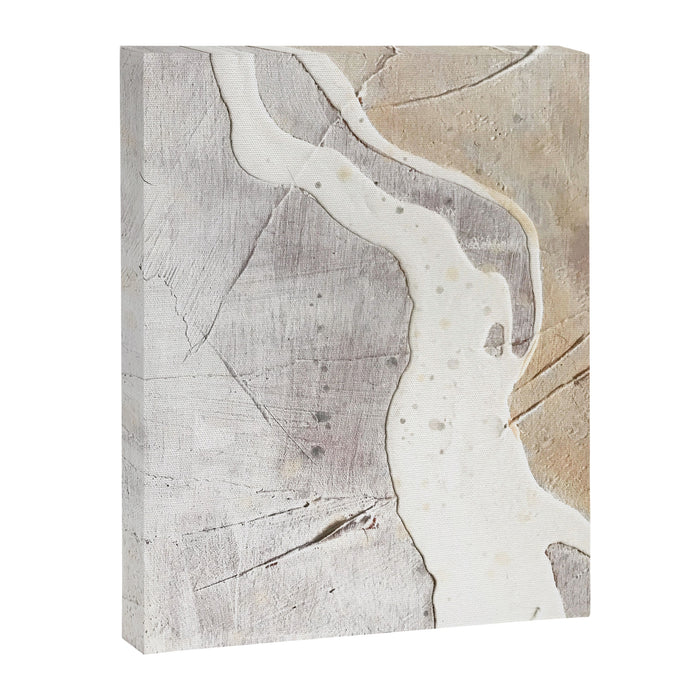 Feels: a neutral, textured, abstract piece in whites by Alyssa Hamilton Art Canvas Print Gallery Image 1