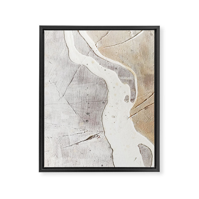 Feels: a neutral, textured, abstract piece in whites by Alyssa Hamilton Art Framed Canvas Print Gallery Image 6