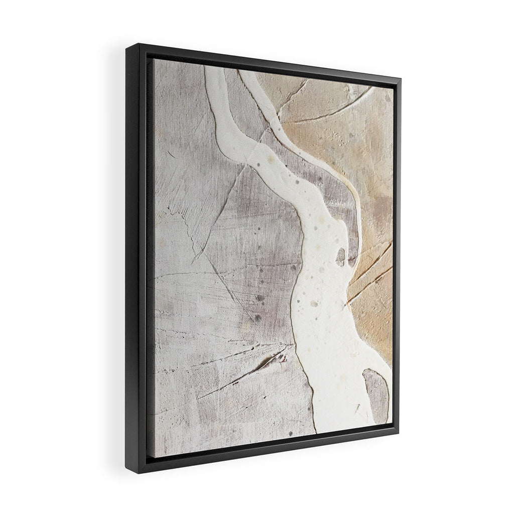 Feels: a neutral, textured, abstract piece in whites by Alyssa Hamilton Art Framed Canvas Print Gallery Image 2