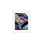 Gemini: a vibrant, colorful abstract piece in gold, purple, blue, black, and white Art Print Gallery Image 1
