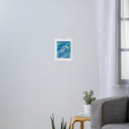 Gemstone [1]: a melted abstract watercolor design in blue pink and green by Alyssa Hamilton Art  Art Print Gallery Image 3