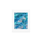 Gemstone [1]: a melted abstract watercolor design in blue pink and green by Alyssa Hamilton Art  Art Print Gallery Image 1