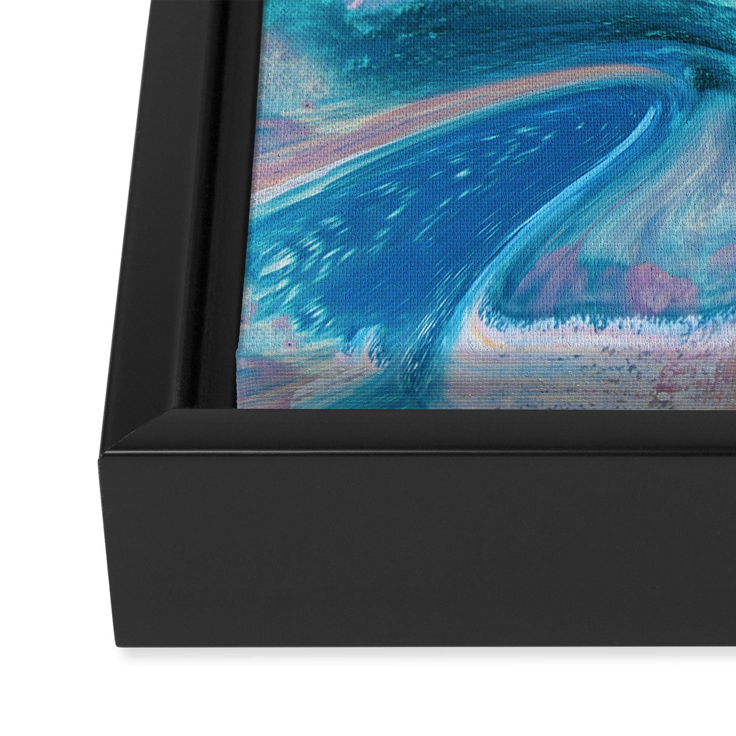 Gemstone [1]: a melted abstract watercolor design in blue pink and green by Alyssa Hamilton Art  Framed Canvas Print Gallery Image 3