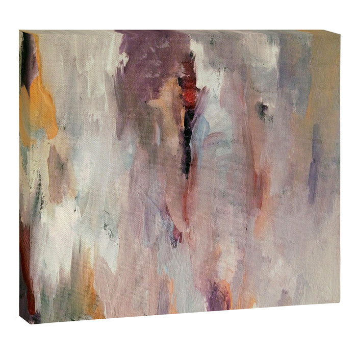Gentle Beauty [2] - an elegant acrylic piece in deep purple, red, gold, and white Canvas Print Gallery Image 1