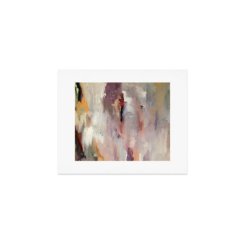 Gentle Beauty [2] - an elegant acrylic piece in deep purple, red, gold, and white Art Print Gallery Image 1