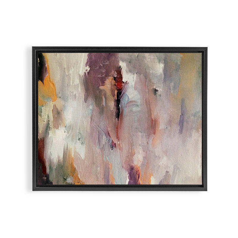 Gentle Beauty [2] - an elegant acrylic piece in deep purple, red, gold, and white Framed Canvas Print Gallery Image 6