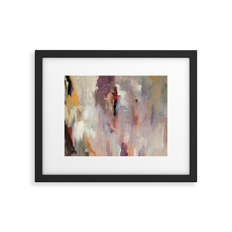 Gentle Beauty [2] - an elegant acrylic piece in deep purple, red, gold, and white Framed Art Print Gallery Image 5