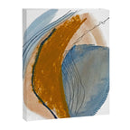 Gentle Breeze: a minimal, abstract mixed-media piece in blues and tans by Alyssa Hamilton Art Canvas Print Gallery Image 6
